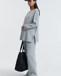 Organic Cotton Maternity Lounge Pant (Grey Marle) 4