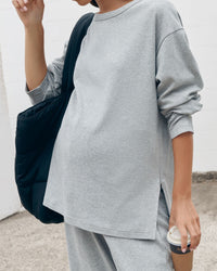 Organic Cotton Maternity Lounge Pant (Grey Marle) 5