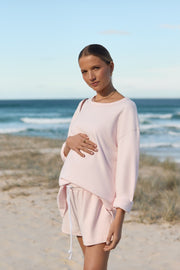 Organic Cotton Maternity Relaxed Short (Pale Pink) 10
