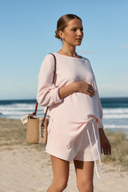 Organic Cotton Maternity Relaxed Short (Pale Pink) 12