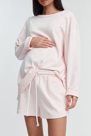 Organic Cotton Maternity Relaxed Short (Pale Pink) 5