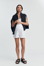 Organic Cotton Maternity Short Romper (White) 3