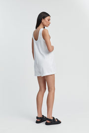 Organic Cotton Maternity Short Romper (White) 9