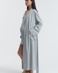 Organic Cotton Maternity Sleep Dress (Grey Marle) 8