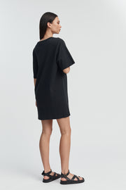 Organic Cotton Maternity T Dress (Black) 11