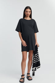 Organic Cotton Maternity T Dress (Black) 4