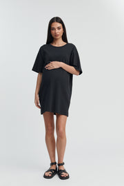 Organic Cotton Maternity T Dress (Black) 6