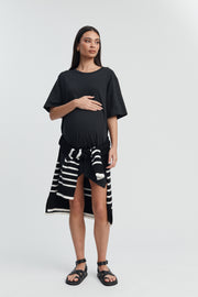 Organic Cotton Maternity T Dress (Black) 7