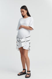Organic Cotton Maternity T Dress (White) 5