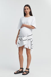 Organic Cotton Maternity T Dress (White) 7
