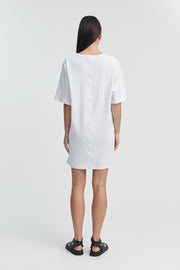 Organic Cotton Maternity T Dress (White) 8