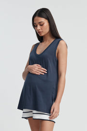 Organic Cotton Maternity Tank (Navy) 1