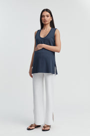Organic Cotton Maternity Tank (Navy) 3