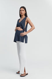 Organic Cotton Maternity Tank (Navy) 5