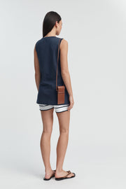 Organic Cotton Maternity Tank (Navy) 6