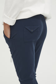 Stretchy Maternity Joggers (Navy) 4