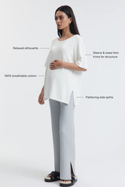 Poppy Cotton Knit Tee (Off White) - LÉGOE HERITAGE