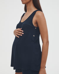 Overbump Stretchy Maternity Shorts (Navy) 4