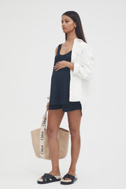 Maternity Rib Tank (Navy) 5