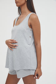 Maternity Rib Tank (Grey Marle) 1