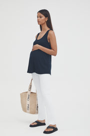 Maternity Rib Tank (Navy) 3