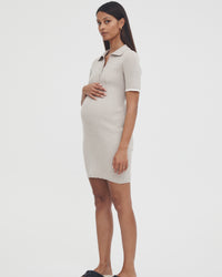 Maternity Luxury Tee Dress (Taupe) 2