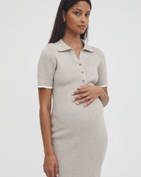 Maternity Luxury Tee Dress (Taupe) 3