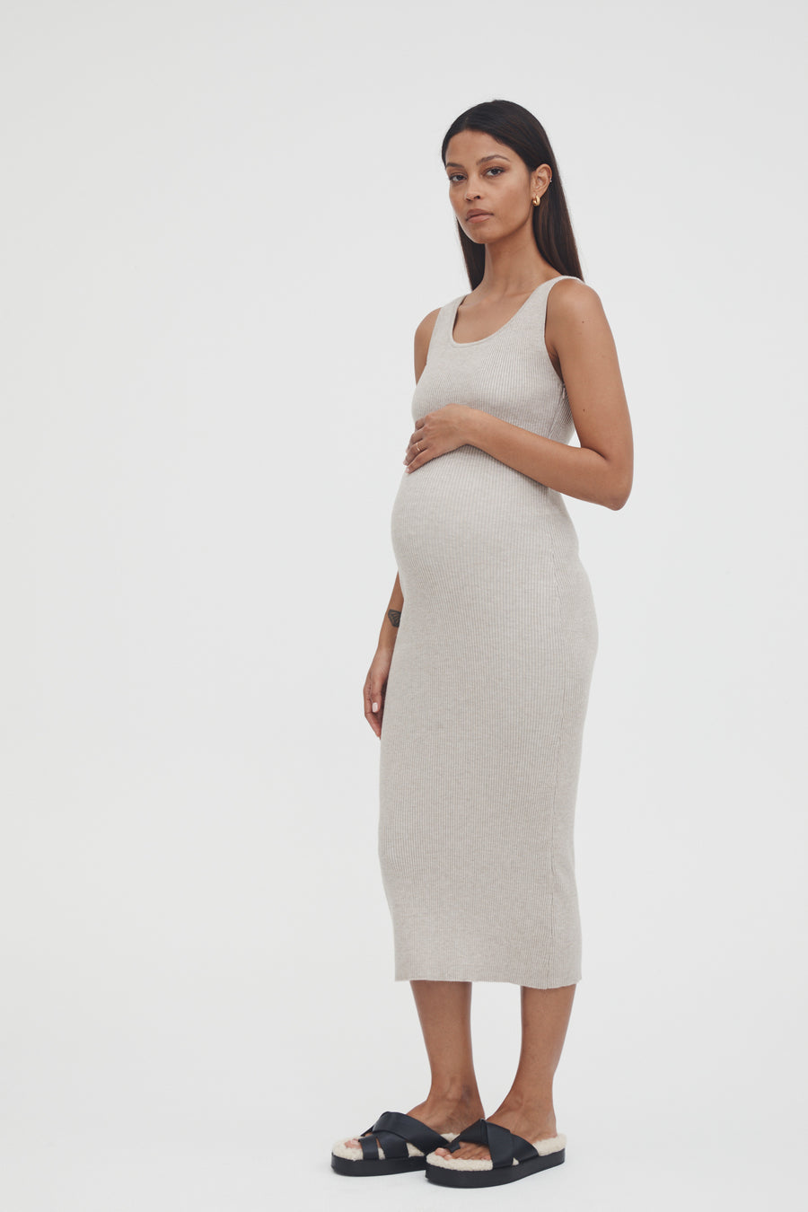 Maternity Baby Shower Dress (Taupe) 2