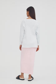 Maternity Rib Maxi Skirt (Pink) 9