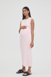 Maternity Rib Maxi Skirt (Pink) 4