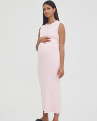 Maternity Rib Maxi Skirt (Pink) 4