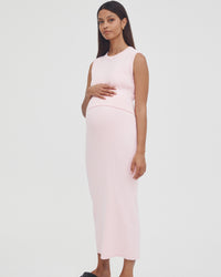 Ribbed Maternity Crop (Pink) 3