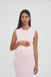 Maternity Rib Maxi Skirt (Pink) 8