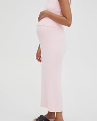 Maternity Rib Maxi Skirt (Pink) 3