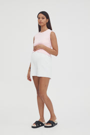 Ribbed Maternity Crop (Pink) 4