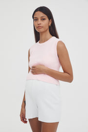 Ribbed Maternity Crop (Pink) 2