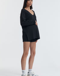 Ribbed Maternity Bike Shorts (Black) 10