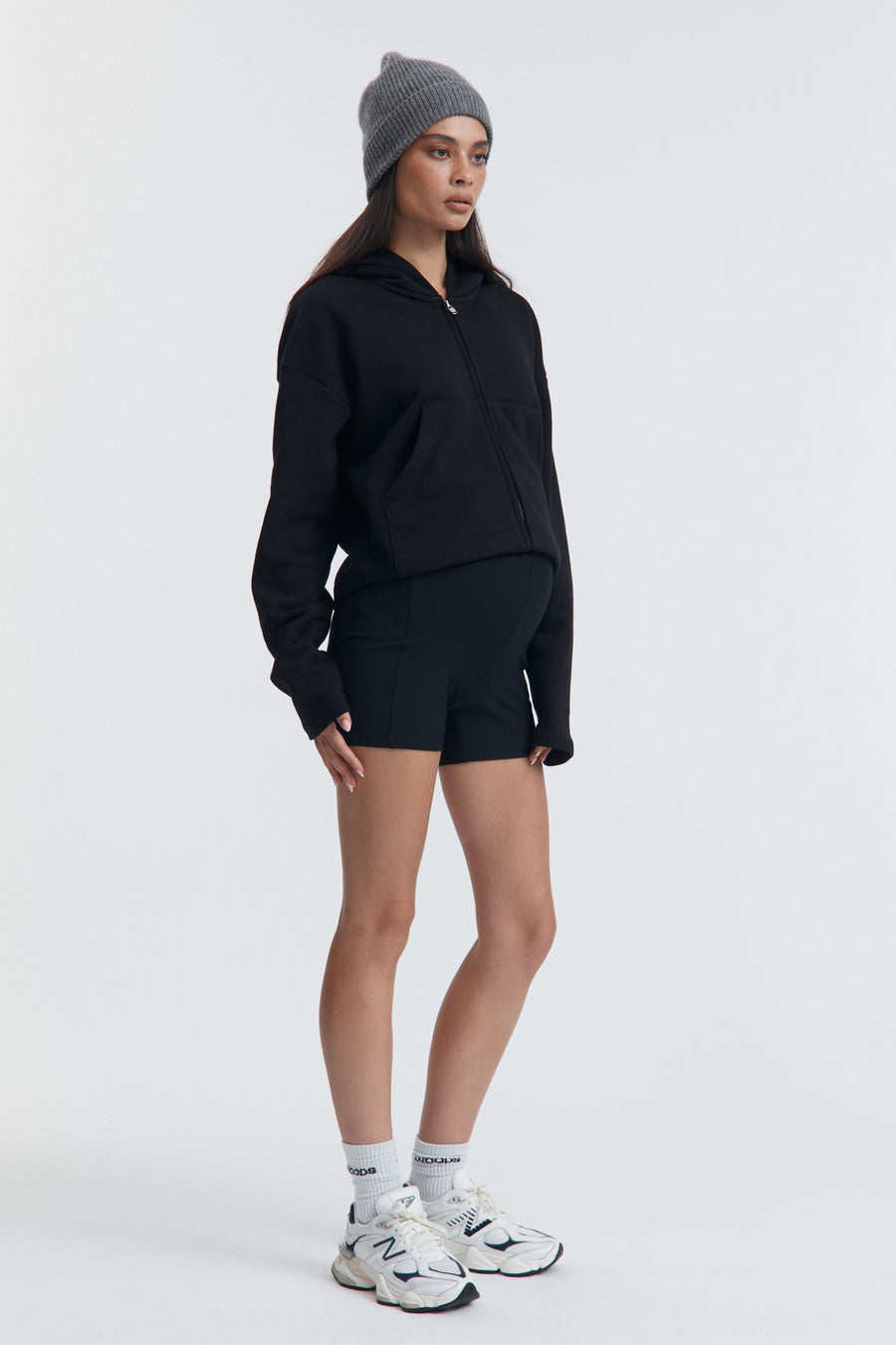 Ribbed Maternity Bike Shorts (Black) 2