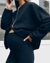 Ribbed Maternity Bike Shorts (Black) 5