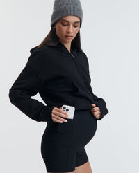 Ribbed Maternity Bike Shorts (Black) 6