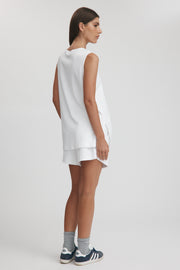 Organic Cotton Wide Strap Tank (White)