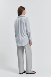 Maternity Satin Shirt (Icy Blue) 5