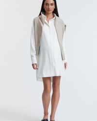 Satin Maternity Shirtdress (Ivory) 1