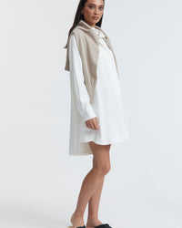 Satin Maternity Shirtdress (Ivory) 5