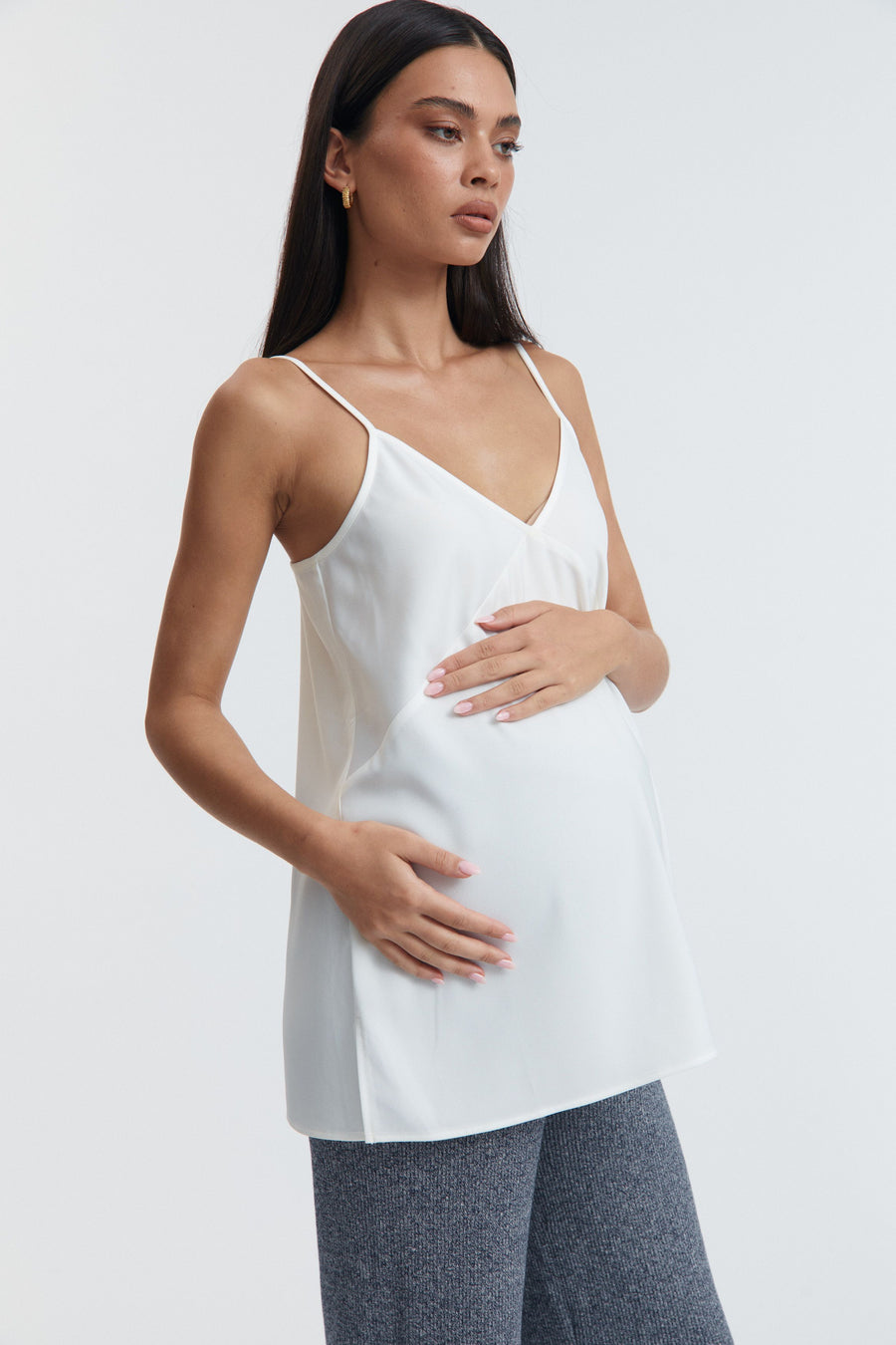 Satin Maternity Tank (Oyster) 5
