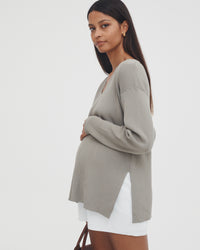 Maternity Work Shorts (White) 4