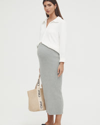 Maternity Knit Maxi Skirt (Grey) 6