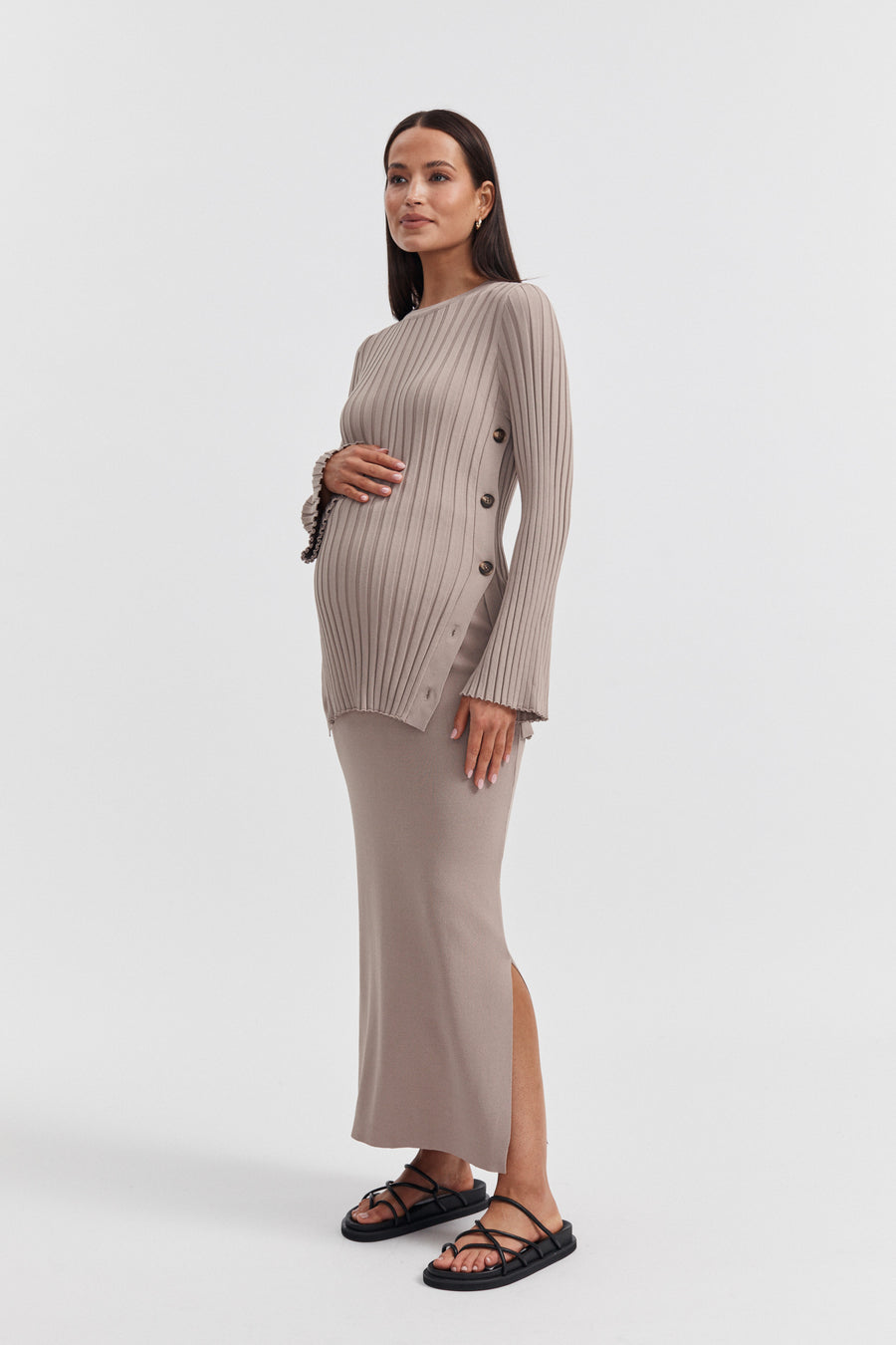 Luxury Maternity Top (Mocha) 4