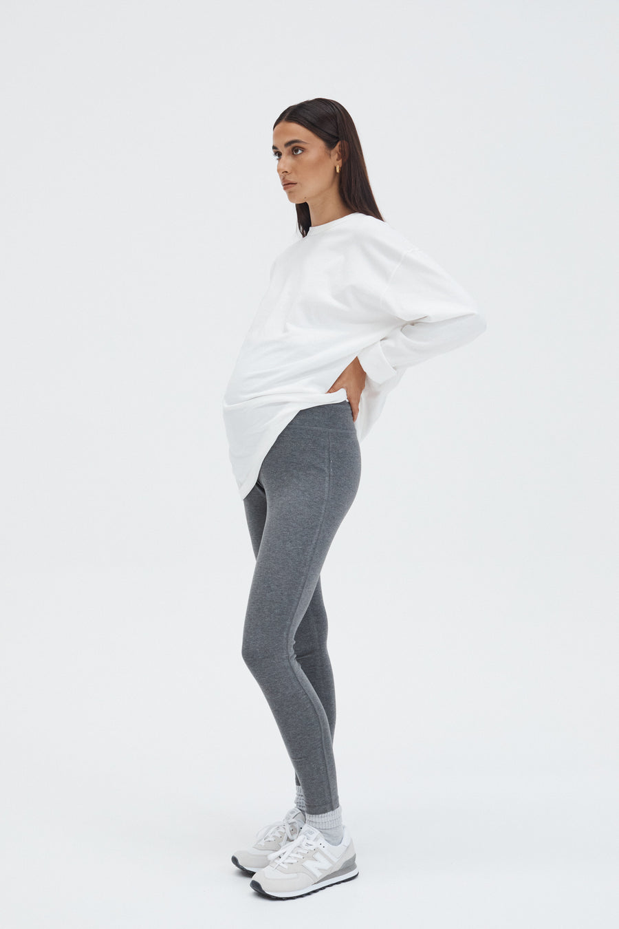 Comfy Maternity Yoga Legging (Dark Grey) 1