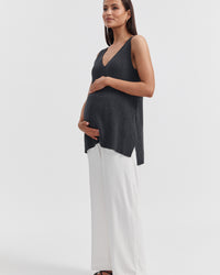 Maternity Knit Tank (Charcoal) 5